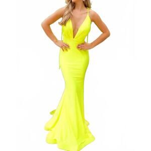 NEW JESSICA ANGEL women's v neck long dress in cerise